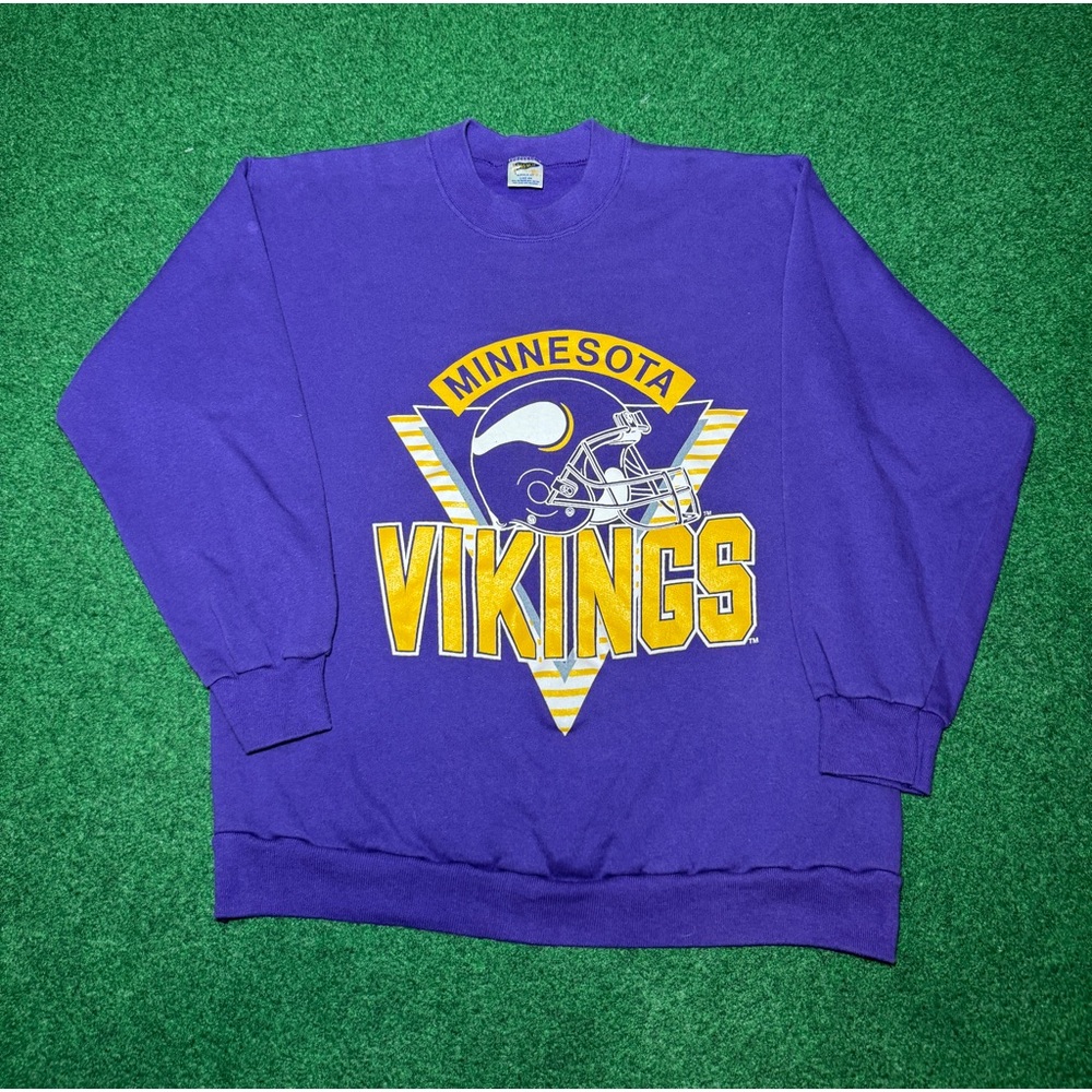 Minnesota Vikings Vintage Sweatshirt Large Retro Trench 80s 90s NFL Crewneck